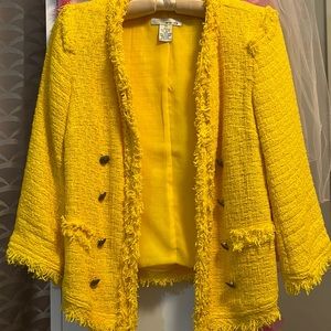 WD•NY yellow jacket with short fringe Size XS